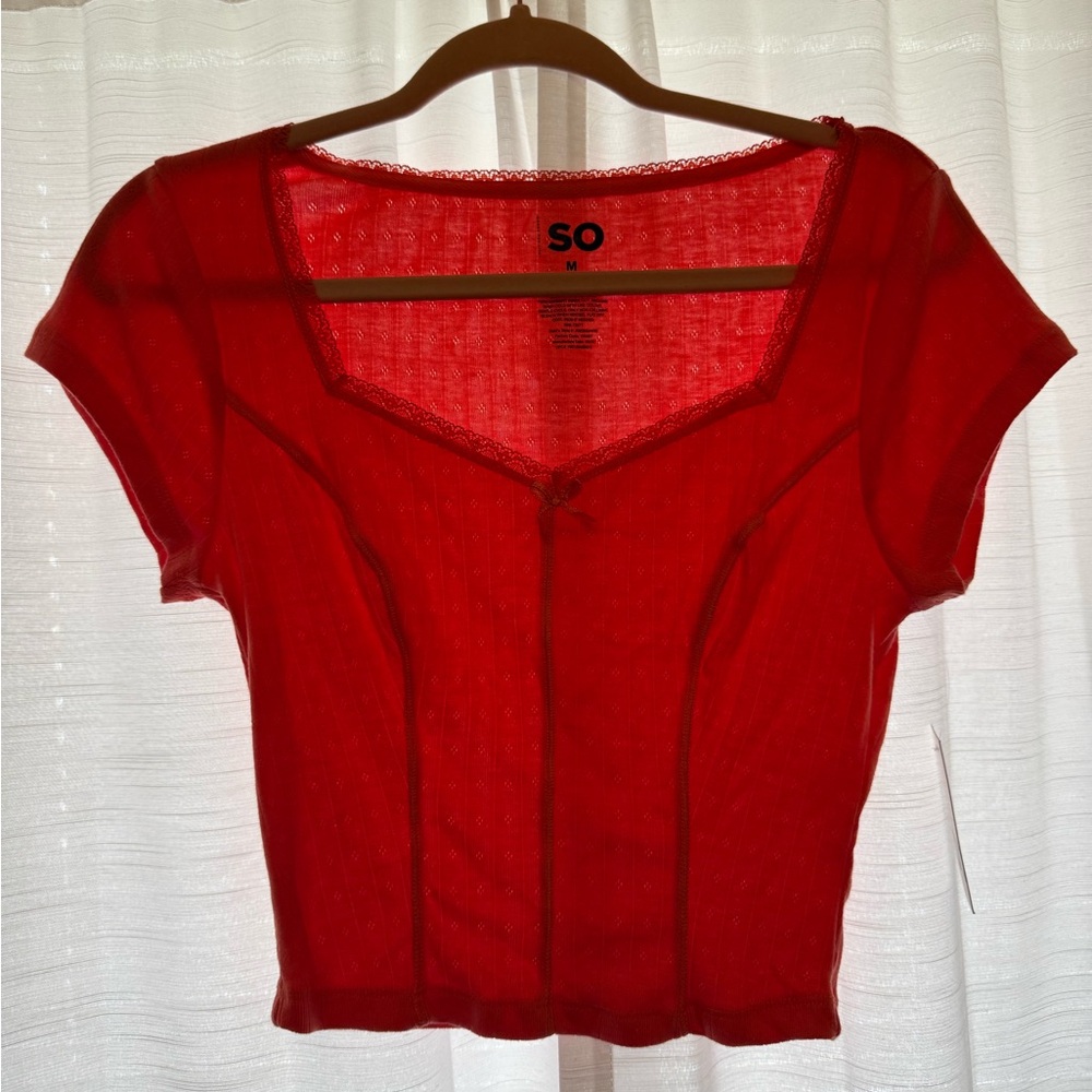 SO Bright Red Blouse
